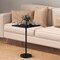 24" Tall Black Square Pub Table with Marble Base, Small Bar Table for Home Bar & Kitchen